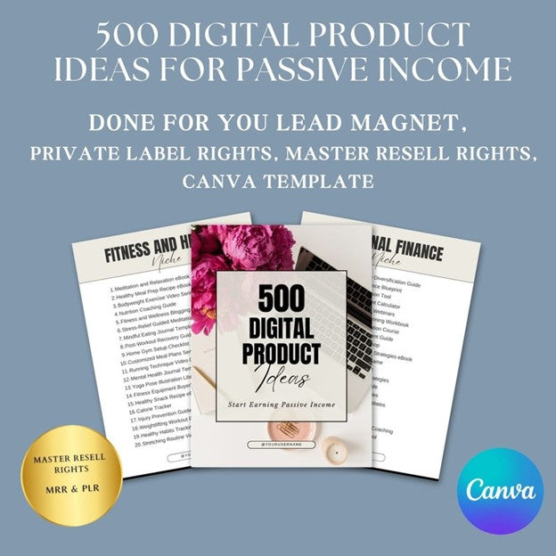500 Digital Product Ideas for Passive Income - DFY Master Resell Rights