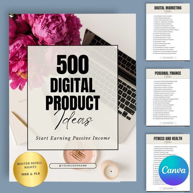 500 Digital Product Ideas for Passive Income - DFY Master Resell Rights