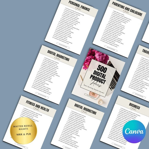 500 Digital Product Ideas for Passive Income - DFY Master Resell Rights