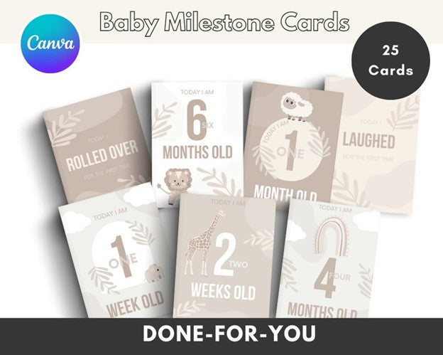 Baby Bundle Templates/Baby Shower Templates/ Milestone Cards