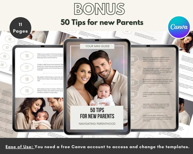 Canva Template Pregnancy Bundle for Moms to be/Resellers