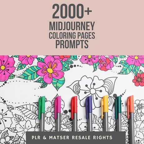 Coloring Book Creator Bundle-Midjourney Prompts, Templates & Mockups