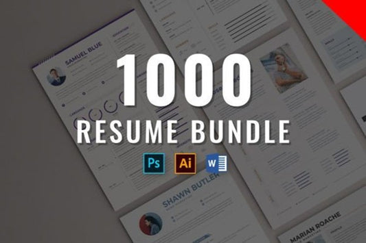 1000 Editable Resume Templates Bundle
