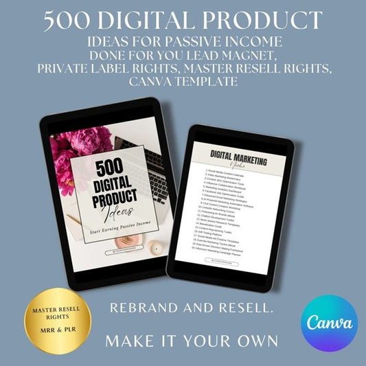 500 Digital Product Ideas for Passive Income - DFY Master Resell Rights
