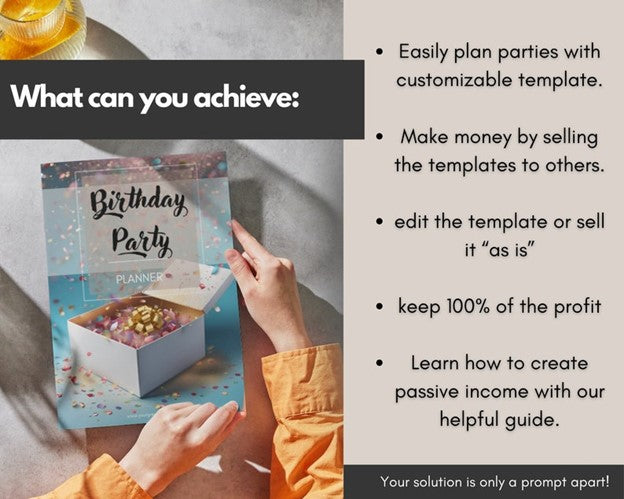 Editable Birthday Party Planner / Unlock Your Passive Income/DFY MRR & PLR
