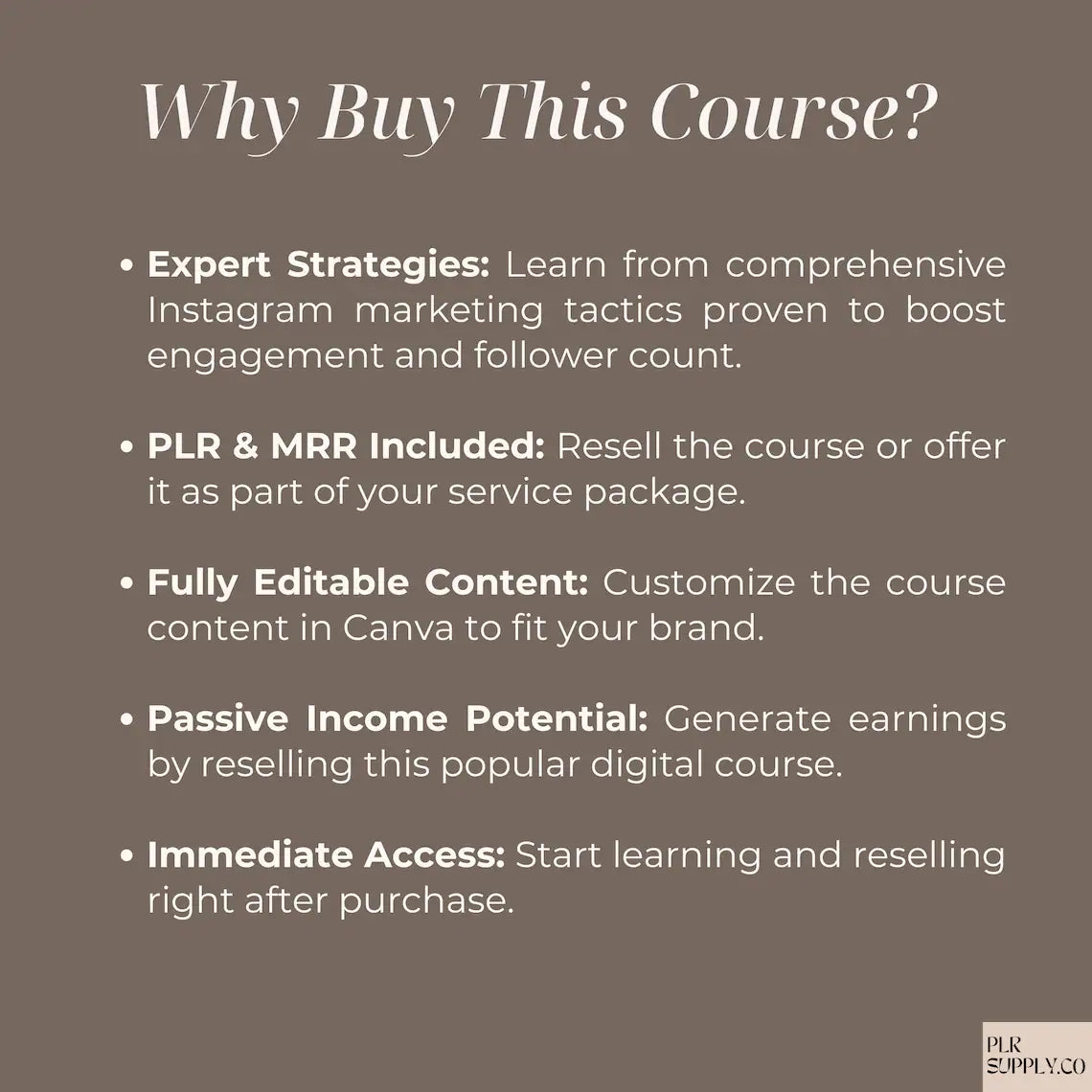Instagram Growth Course - Guide Canva Templates with PLR/MRR