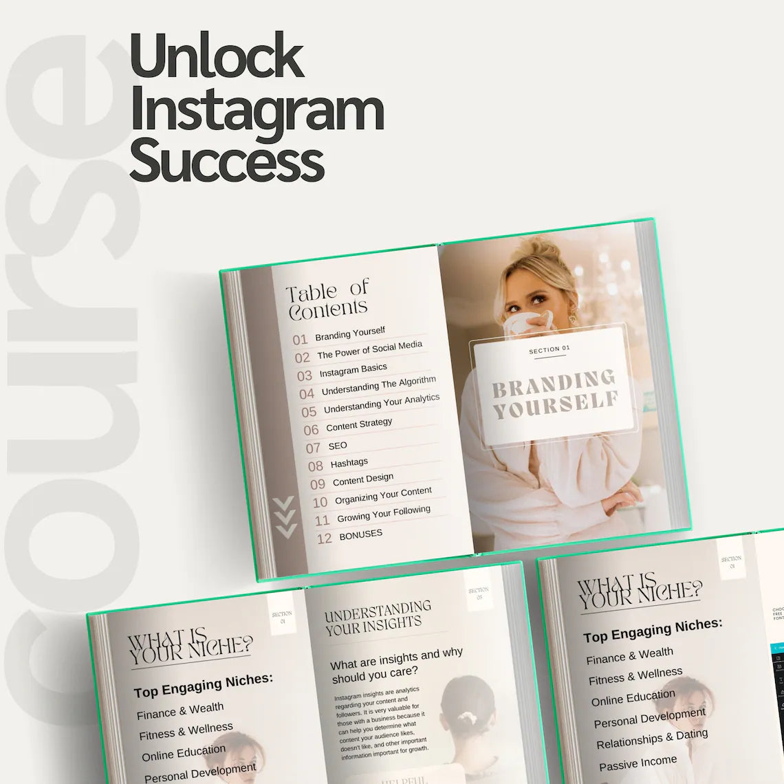 Instagram Growth Course - Guide Canva Templates with PLR/MRR