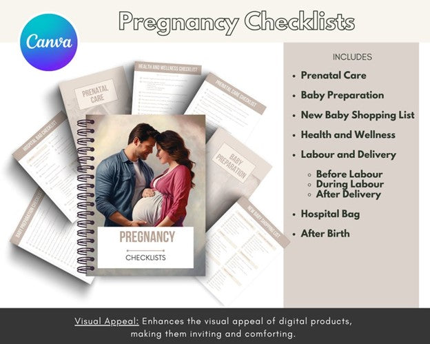 Canva Template Pregnancy Bundle for Moms to be/Resellers